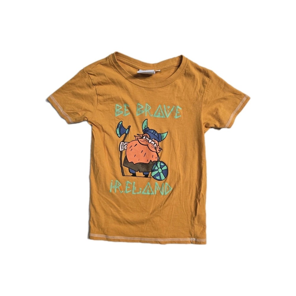 Trqditional Craftwear Ireland Viking Kids T-shirt Mustard Boys  7-8